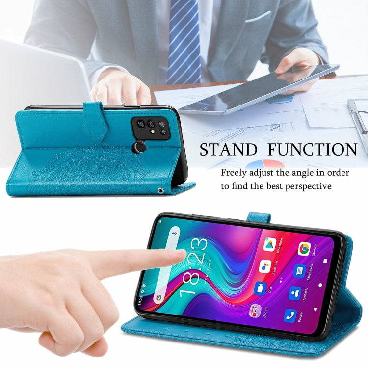 For Doogee X96 Pro Mandala Flower Embossed Horizontal Flip Leather Case with Holder & Three Card Slots & Wallet & Lanyard(Blue) - More Brand by buy2fix | Online Shopping UK | buy2fix