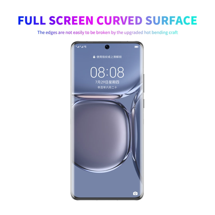 For Huawei P50 Pro 5 PCS ENKAY Hat-Prince 3D Curved Full Coverage PET Hot Bending HD Screen Protector Soft Film Support Fingerprint Unlock - For Huawei by ENKAY | Online Shopping UK | buy2fix