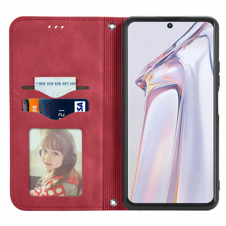 For Blackview A100 Retro Skin Feel Business Magnetic Horizontal Flip Leather Case with Holder & Card Slots & Wallet & Photo Frame(Red) - More Brand by buy2fix | Online Shopping UK | buy2fix