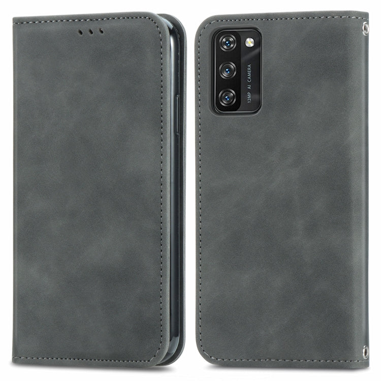 For Blackview A100 Retro Skin Feel Business Magnetic Horizontal Flip Leather Case with Holder & Card Slots & Wallet & Photo Frame(Gray) - More Brand by buy2fix | Online Shopping UK | buy2fix