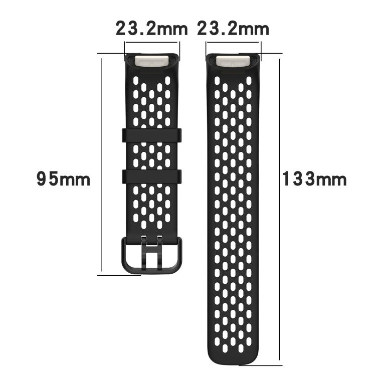 For Fitbit Charge 5 Monochromatic Breathable Silicone Watch Band(Wine Red) - Watch Bands by buy2fix | Online Shopping UK | buy2fix