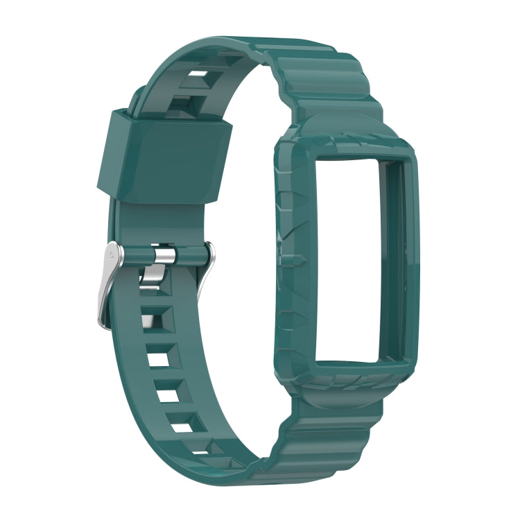 For Fitbit Charge 4 Silicone One Body Armor Watch Band(Green Pine Needles) - Watch Bands by buy2fix | Online Shopping UK | buy2fix