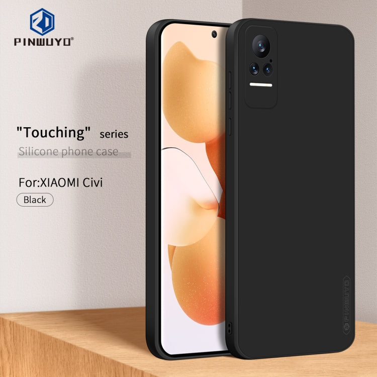 For Xiaomi Civi PINWUYO Liquid Silicone TPU Phone Case(Black) - Xiaomi Cases by PINWUYO | Online Shopping UK | buy2fix