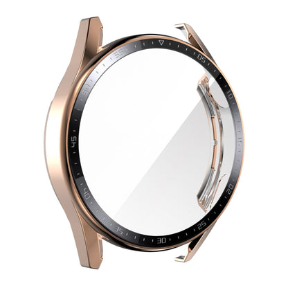 For Huawei Watch GT 3 46mm ENKAY PC Frame + Tempered Glass Protector Case With Scale(Rose Gold) - Watch Cases by ENKAY | Online Shopping UK | buy2fix