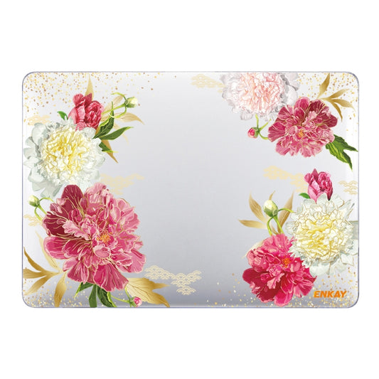 ENKAY Flower Series Pattern Laotop Protective Crystal Case For MacBook Pro 13.3 inch A2251 / A2289 / A2338 2020(Paeonia) - MacBook Pro Cases by ENKAY | Online Shopping UK | buy2fix