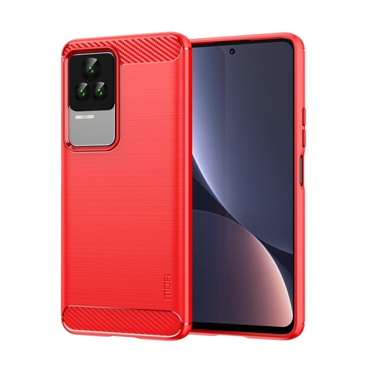 For Xiaomi Redmi K50 / K50 Pro MOFI Gentleness Brushed Carbon Fiber Soft TPU Case(Red) - Xiaomi Cases by MOFI | Online Shopping UK | buy2fix