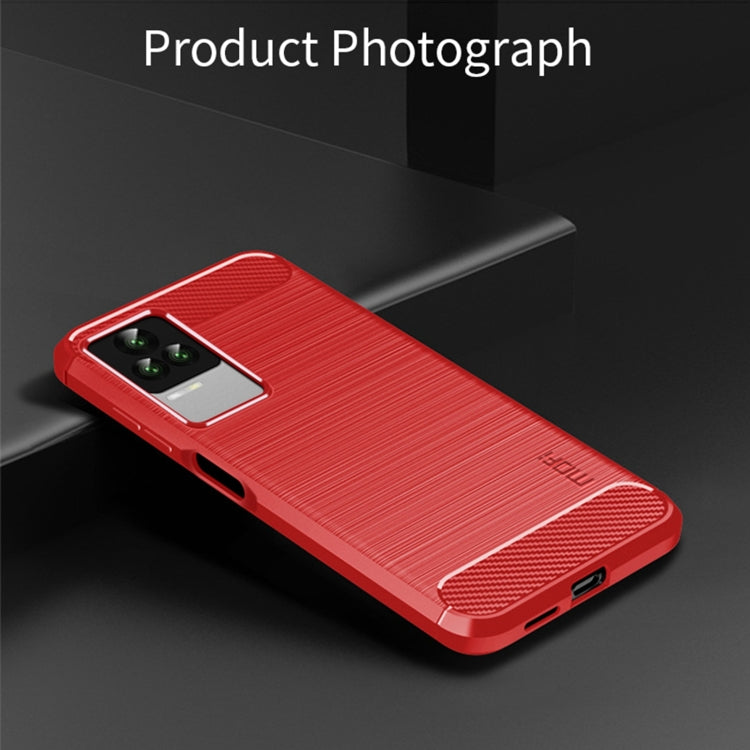 For Xiaomi Redmi K50 / K50 Pro MOFI Gentleness Brushed Carbon Fiber Soft TPU Case(Red) - Xiaomi Cases by MOFI | Online Shopping UK | buy2fix