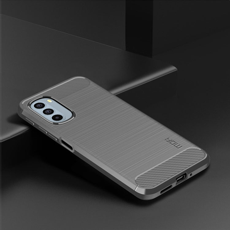 For Motorola Moto G31/G41 MOFI Gentleness Series Brushed Texture Carbon Fiber TPU Phone Case(Gray) - Motorola Cases by MOFI | Online Shopping UK | buy2fix