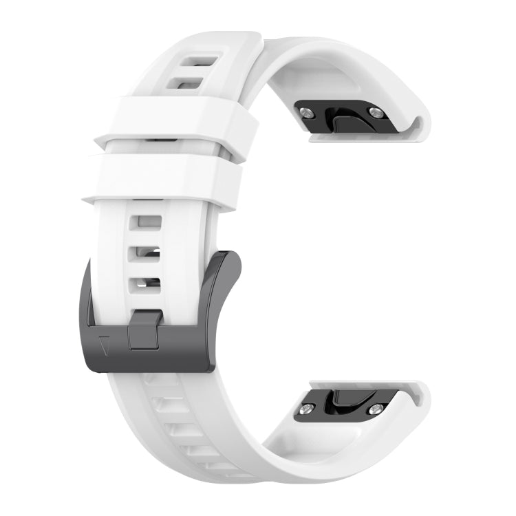 For Garmin Fenix 7 22mm Silicone Solid Color Watch Band(White) - Watch Bands by buy2fix | Online Shopping UK | buy2fix