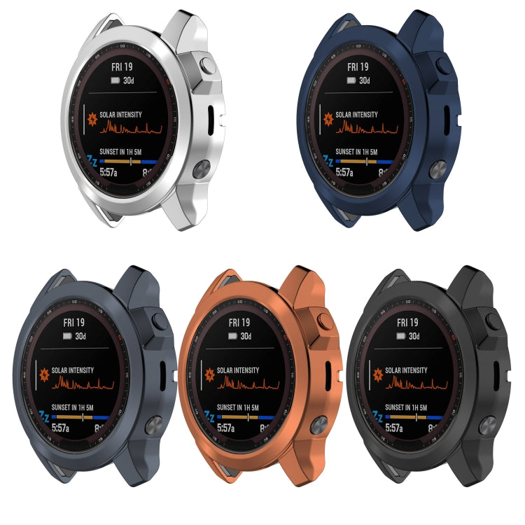 For Garmin Fenix 7S Shockproof TPU Watch Case(Dark Blue) - Watch Cases by buy2fix | Online Shopping UK | buy2fix