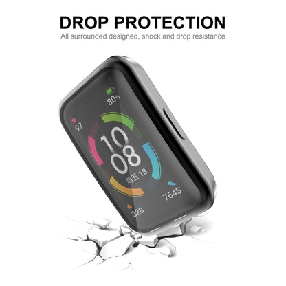 For Huawei Band 7/6 / Honor Band 6 ENKAY Hat-Prince Full Coverage Electroplated Soft TPU Case with Screen Protection(Black) - Watch Cases by ENKAY | Online Shopping UK | buy2fix