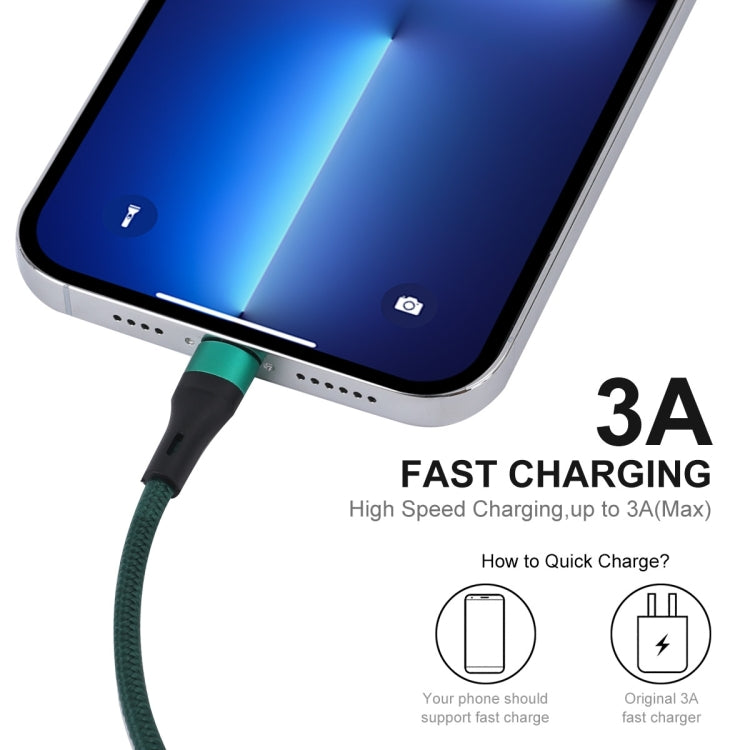 ENKAY ENK-CB118 1m USB 3.0 to 8 Pin 3A Fast Charging Sync Data Cable(Green) - Normal Style Cable by ENKAY | Online Shopping UK | buy2fix