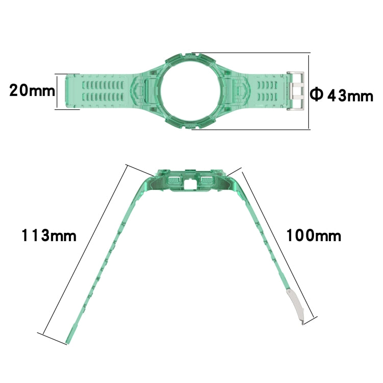 For Samsung Galaxy Watch 40MM Silicone Integrated Watch Band(Transparent Green) - Watch Bands by buy2fix | Online Shopping UK | buy2fix