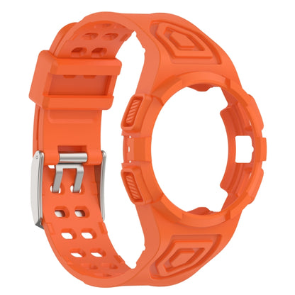 For Samsung Galaxy Watch 44MM Silicone Integrated Watch Band(Orange) - Watch Bands by buy2fix | Online Shopping UK | buy2fix