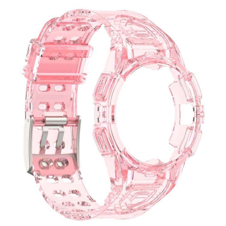 For Samsung Galaxy Watch 44MM Silicone Integrated Watch Band(Transparent Pink) - Watch Bands by buy2fix | Online Shopping UK | buy2fix