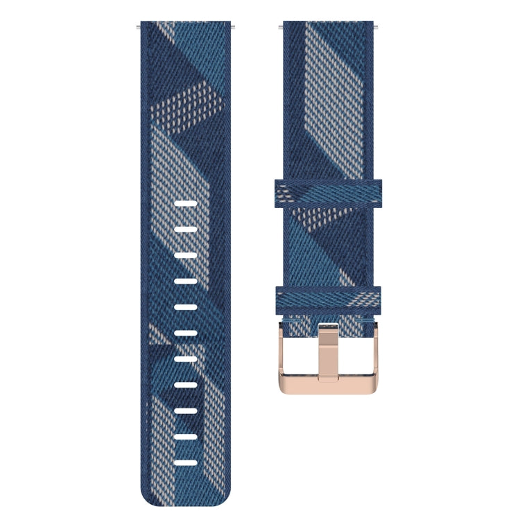 For Garmin Vivoactive 4S 18mm Nylon Woven Watch Band(Blue) - Watch Bands by buy2fix | Online Shopping UK | buy2fix