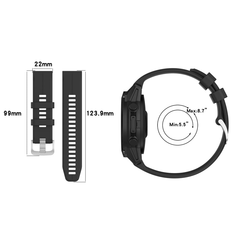 For Garmin Fenix 6 Pro GPS 22mm Solid Color Silicone Watch Band(White) - Watch Bands by buy2fix | Online Shopping UK | buy2fix