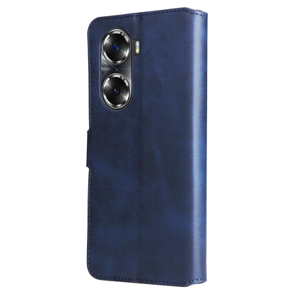 For Honor 60 JUNSUNMAY Calf Texture Leather Phone Case(Blue) - Honor Cases by JUNSUNMAY | Online Shopping UK | buy2fix