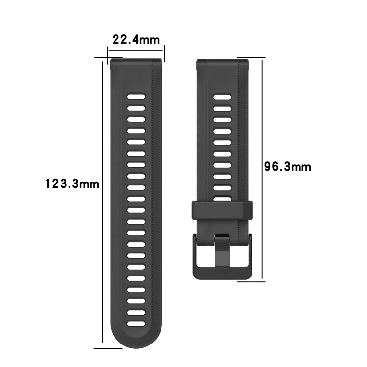 For Garmin Fenix 6 Pro GPS 22mm Solid Color Silicone Watch Band(White) - Watch Bands by buy2fix | Online Shopping UK | buy2fix