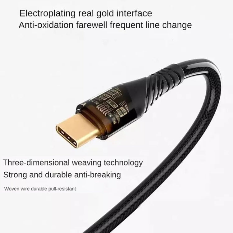 PD30W USB-C / Type-C to 8 Pin Transparent 3A Fast Charging Data Cable, Length: 1m(Orange) - 2 in 1 Cable by buy2fix | Online Shopping UK | buy2fix