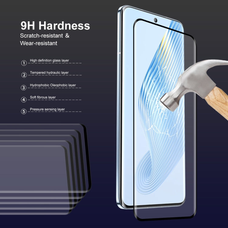 For Honor Magic5 2pcs ENKAY 0.26mm 3D Hot Bending Tempered Glass Full Film with Lens Film - Honor Tempered Glass by ENKAY | Online Shopping UK | buy2fix