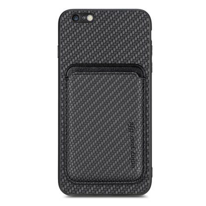 For iPhone 6 / 6s Carbon Fiber Leather Card Magsafe Magnetic Phone Case(Black) - More iPhone Cases by buy2fix | Online Shopping UK | buy2fix