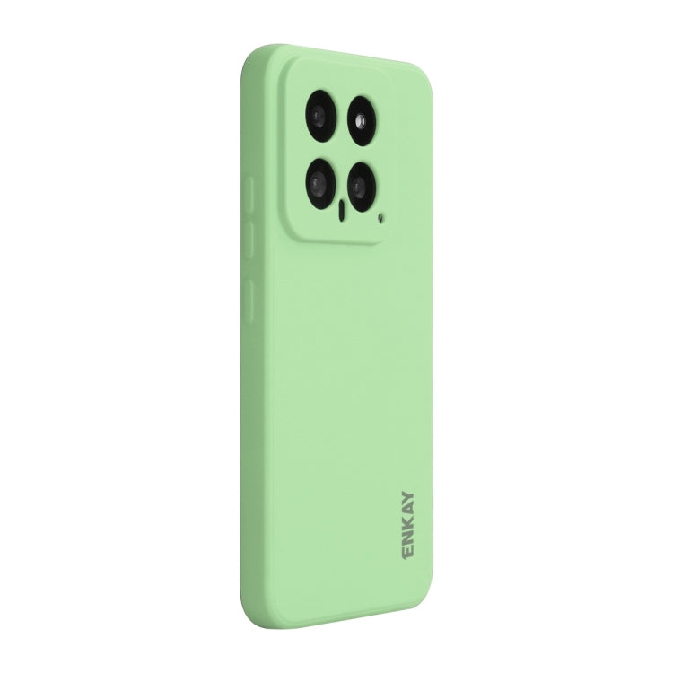 For Xiaomi 14 ENKAY Hat-Prince Liquid Silicone Shockproof Soft Phone Case(Light Green) - 14 Cases by ENKAY | Online Shopping UK | buy2fix