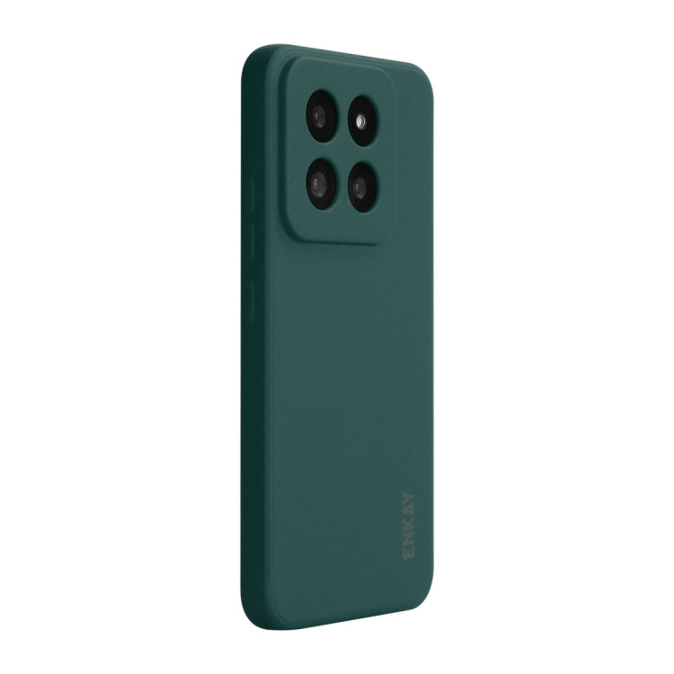 For Xiaomi 14 Pro ENKAY Hat-Prince Liquid Silicone Shockproof Soft Phone Case(Dark Green) - 14 Pro Cases by ENKAY | Online Shopping UK | buy2fix