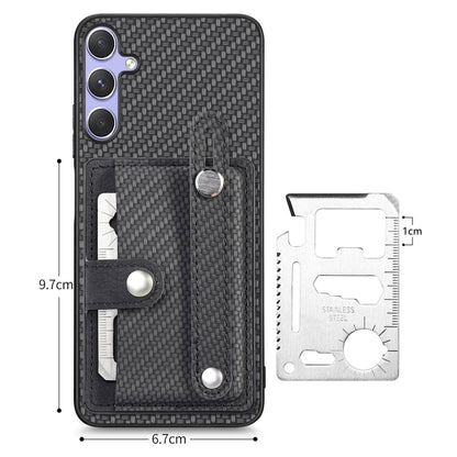 For Samsung Galaxy S25+ 5G Wristband Kickstand Wallet Back Phone Case with Tool Knife(Black) - Galaxy S25+ 5G Cases by buy2fix | Online Shopping UK | buy2fix