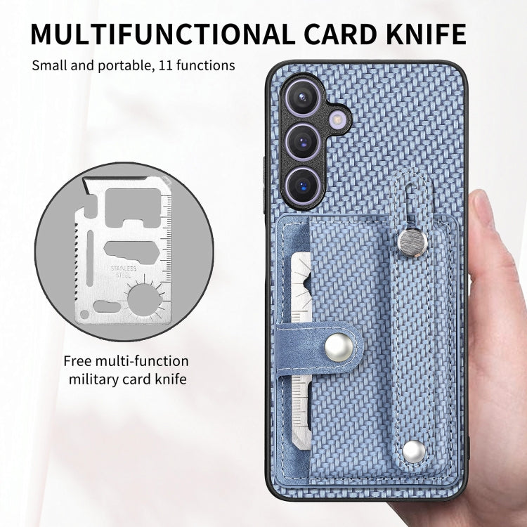 For Samsung Galaxy S25 5G Wristband Kickstand Wallet Back Phone Case with Tool Knife(Khaki) - Galaxy S25 5G Cases by buy2fix | Online Shopping UK | buy2fix