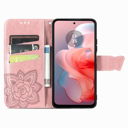 For Motorola Moto G Power 2024 Butterfly Love Flower Embossed Leather Phone Case(Rose Pink) - Motorola Cases by buy2fix | Online Shopping UK | buy2fix