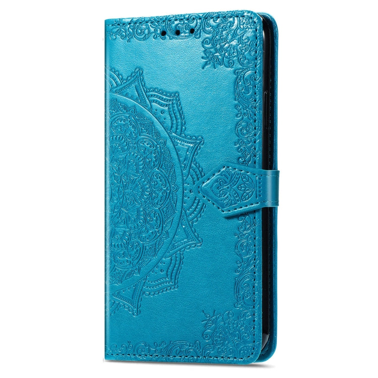 For Motorola Moro G Power 5G 2024 Mandala Flower Embossed Leather Phone Case(Blue) - Motorola Cases by buy2fix | Online Shopping UK | buy2fix