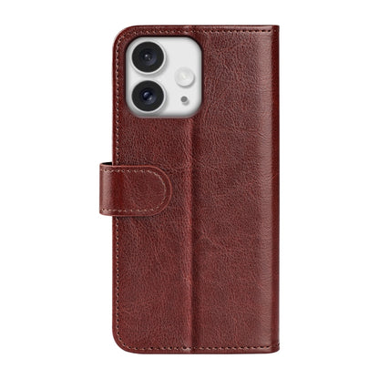 For iPhone 16 Pro R64 Texture Horizontal Flip Leather Phone Case(Brown) - iPhone 16 Pro Cases by buy2fix | Online Shopping UK | buy2fix