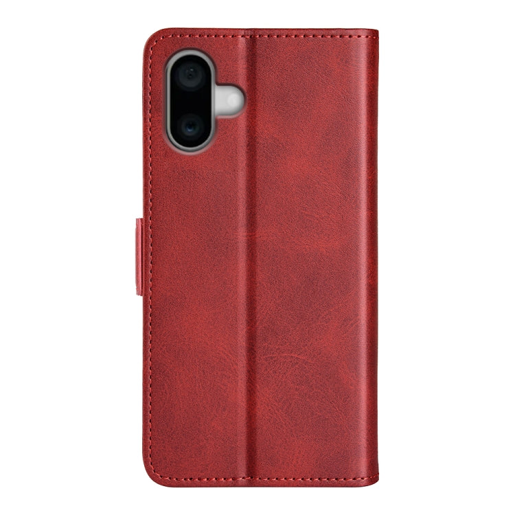 For iPhone 16 Dual-side Magnetic Buckle Horizontal Flip Leather Phone Case(Red) - iPhone 16 Cases by buy2fix | Online Shopping UK | buy2fix