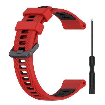 For Garmin Fenix 6 Sports Two-Color Silicone Watch Band(Red+Black) - Watch Bands by buy2fix | Online Shopping UK | buy2fix