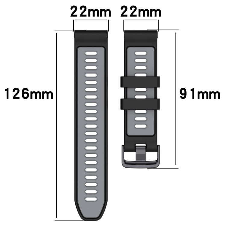 For Garmin Forerunner 955 Sports Two-Color Silicone Watch Band(Army Green+Black) - Watch Bands by buy2fix | Online Shopping UK | buy2fix