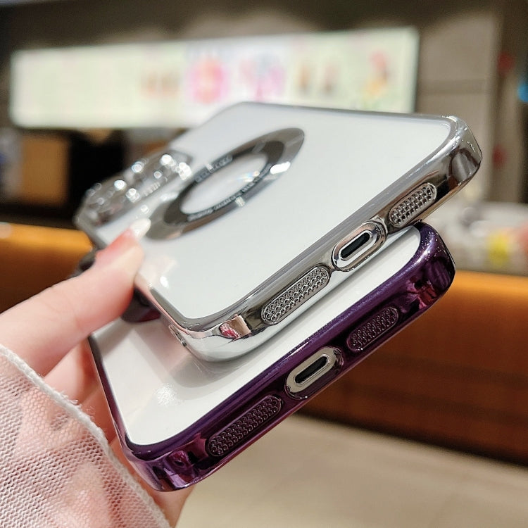 For iPhone 16 Electroplating Magsafe TPU Phone Case(Purple) - iPhone 16 Cases by buy2fix | Online Shopping UK | buy2fix