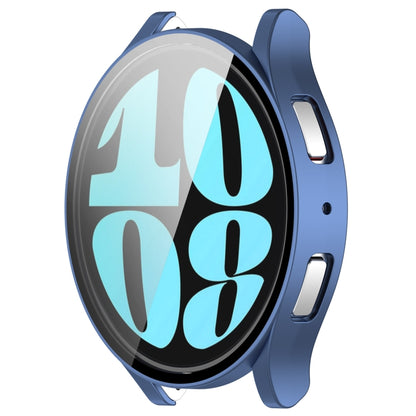 For Samsung Galaxy Watch6 40mm PC + Tempered Film Integrated Watch Protective Case(Blue) - Watch Cases by buy2fix | Online Shopping UK | buy2fix