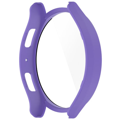 For Samsung Galaxy Watch6 44mm PC + Tempered Film Integrated Watch Protective Case(Purple) - Watch Cases by buy2fix | Online Shopping UK | buy2fix