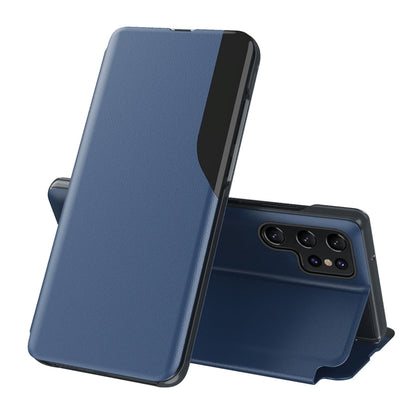 For Samsung Galaxy S24 Ultra 5G Attraction Flip Holder Leather Phone Case(Sapphire Blue) - Galaxy S24 Ultra 5G Cases by buy2fix | Online Shopping UK | buy2fix