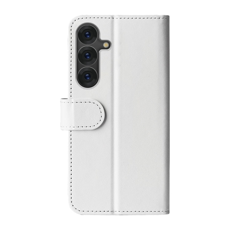 For Samsung Galaxy S25+ 5G R64 Texture Horizontal Flip Leather Phone Case(White) - Galaxy S25+ 5G Cases by buy2fix | Online Shopping UK | buy2fix