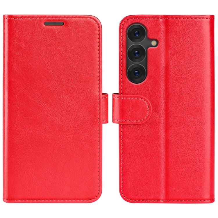 For Samsung Galaxy S25+ 5G R64 Texture Horizontal Flip Leather Phone Case(Red) - Galaxy S25+ 5G Cases by buy2fix | Online Shopping UK | buy2fix