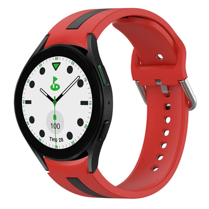 For Samsung Galaxy watch 5 Golf Edition Two-Color Silicone Watch Band(Red+Black) - Watch Bands by buy2fix | Online Shopping UK | buy2fix