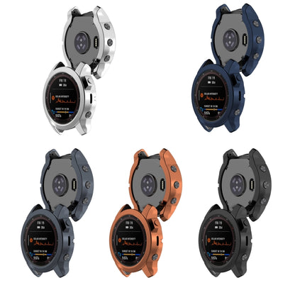 For Garmin Fenix 7 Pro Half Package Electroplated TPU Watch Protective Case(Sliver) - Watch Cases by buy2fix | Online Shopping UK | buy2fix