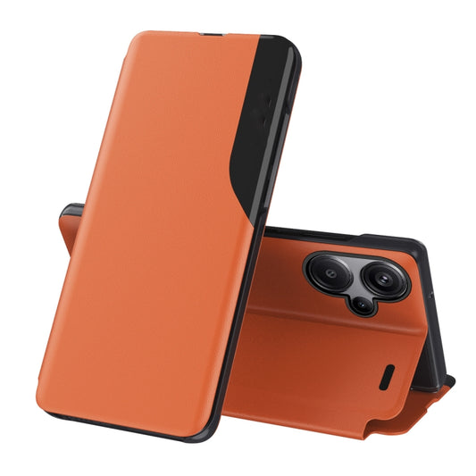 For Xiaomi Redmi Note 13 Pro+ Attraction Flip Holder Leather Phone Case(Orange) - Note 13 Pro+ Cases by buy2fix | Online Shopping UK | buy2fix