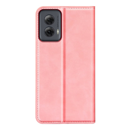 For Motorola Moto G Power 5G 2024 Retro-skin Magnetic Suction Leather Phone Case(Pink) - Motorola Cases by buy2fix | Online Shopping UK | buy2fix