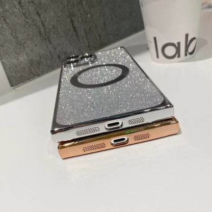 For iPhone 11 Square Gradient Magsafe Electroplating TPU Phone Case(Silver) - iPhone 11 Cases by buy2fix | Online Shopping UK | buy2fix