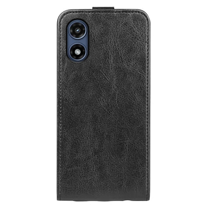 For Motorola Moto G Play 2024 R64 Texture Single Vertical Flip Leather Phone Case(Black) - Motorola Cases by buy2fix | Online Shopping UK | buy2fix