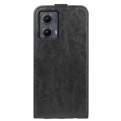 For Motorola Edge 5G 2024 R64 Texture Single Vertical Flip Leather Phone Case(Black) - Motorola Cases by buy2fix | Online Shopping UK | buy2fix