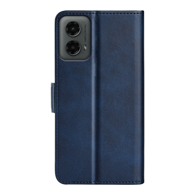 For Motorola Moto G 5G 2024 Dual-side Magnetic Buckle Horizontal Flip Leather Phone Case(Dark Blue) - Motorola Cases by buy2fix | Online Shopping UK | buy2fix